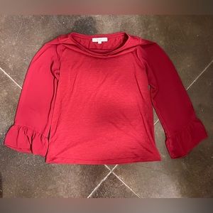 LOFT Mixed Media Love Sleeve Shirt